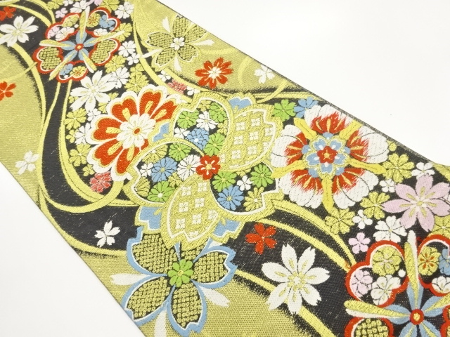JAPANESE FUKURO OBI / WOVEN FLOWERS